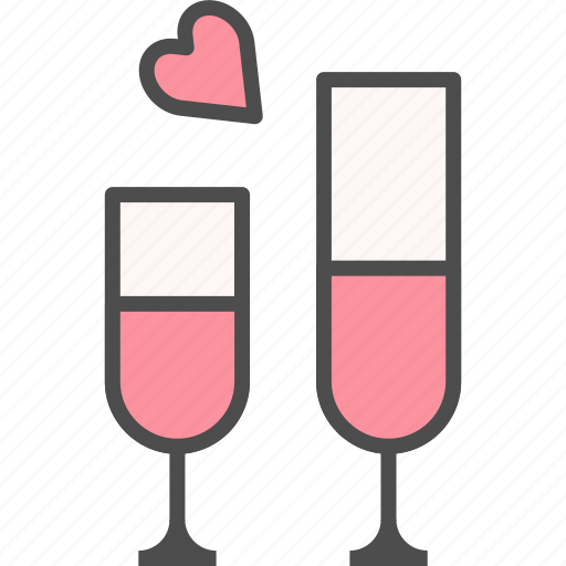 Valentine, love, heart, champagne icon - Download on Iconfinder