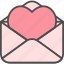 valentine, love, heart, envelope 