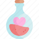 love potion, valentines day, valentines, love, heart, potion, flask