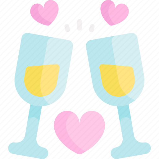 Toast, valentines day, valentines, champagne, drink, love, heart icon - Download on Iconfinder