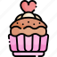 cupcake, valentines day, valentines, cake, heart, love, muffin, sweet 