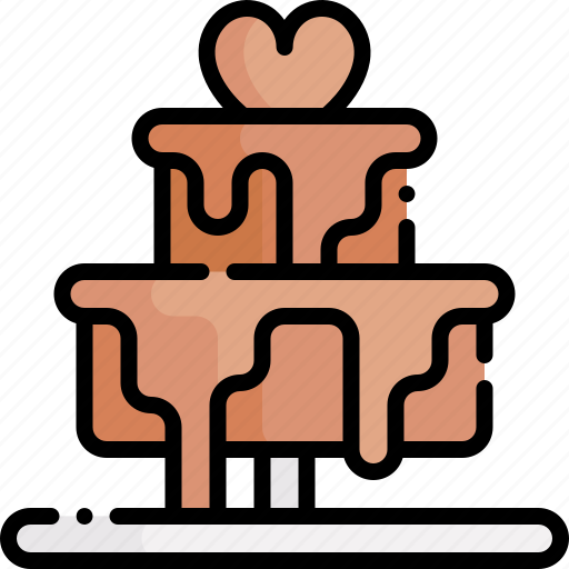 Chocolate fountain, valentines day, valentines, chocolate, fountain, sweet icon - Download on Iconfinder