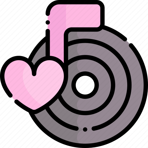 Music, valentines day, valentines, romantic music, love song, vinyl, love icon - Download on Iconfinder