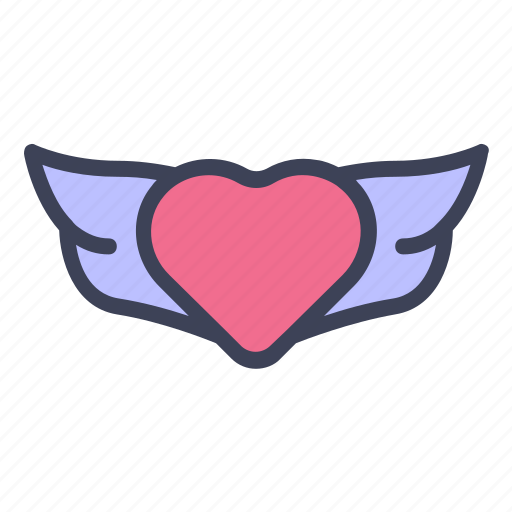 Heart wings, angel, love and romance, valentines day, wing, romance, heart icon - Download on Iconfinder