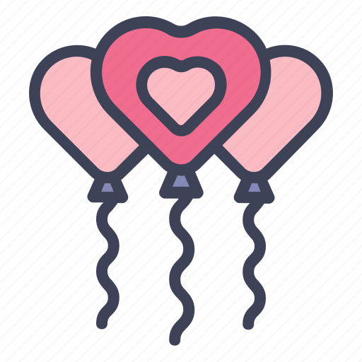 Ballons, love, heart, valentine, romance, heart ballon, party icon - Download on Iconfinder