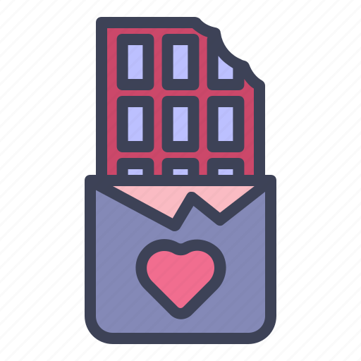 Chocolate bar, chocolate, food, sweet, heart, love, valentines day icon - Download on Iconfinder