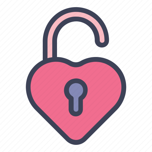 Lock, love and romance, padlock, protect, heart lock, unlock icon - Download on Iconfinder