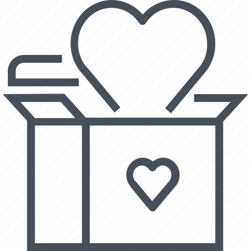 Box, gift, hearth, love, prezent, valentines day icon - Download on Iconfinder