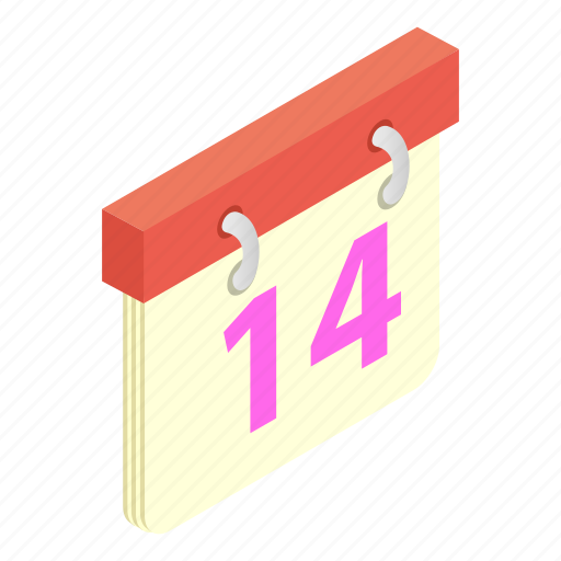 Calendar, desk, heart, isometric, tanding, valentine, week icon - Download on Iconfinder