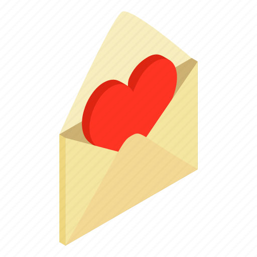 Decoration, envelope, greeting, heart, isometric, love, message icon - Download on Iconfinder