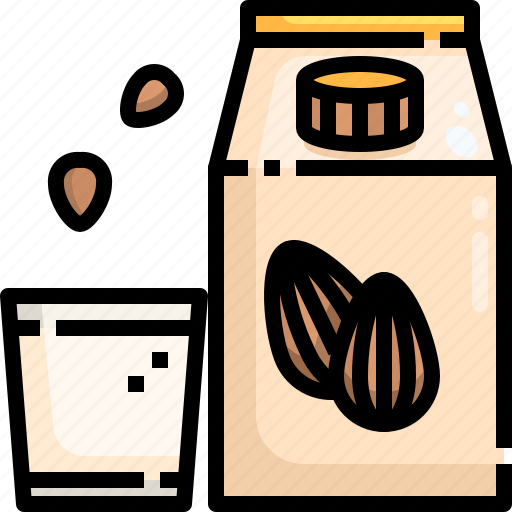 Almond, diet, food, gastronomy, healthy, milk, nutrition icon - Download on Iconfinder