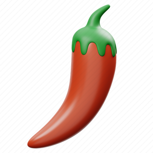 Red, chili, 3d, icon, vegetable, healthy, food 3D illustration - Download on Iconfinder