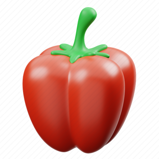 Red, paprika, 3d, icon, food, vegetable, healthy 3D illustration - Download on Iconfinder