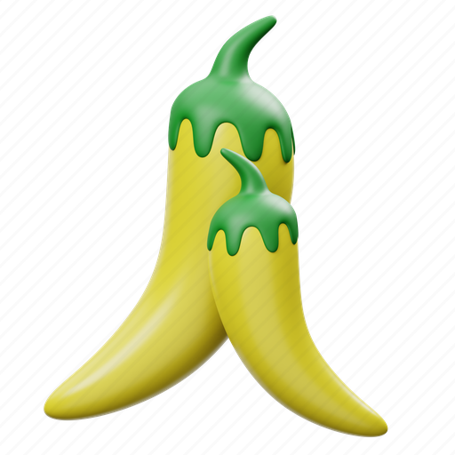Yellow, chili, 3d, icon, vegetable, healthy, food 3D illustration - Download on Iconfinder