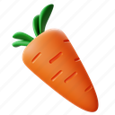 carrot, 3d, icon, vegetable, healthy, food 