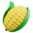 corn, 3d, icon, vegetable, healthy, food 