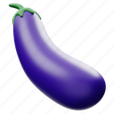 eggplant, 3d, icon, vegetable, healthy, food 