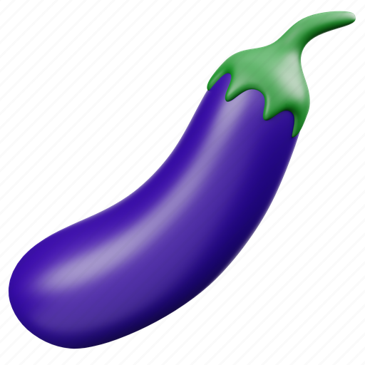 Eggplant, 3d, icon, vegetable, healthy, food 3D illustration - Download on Iconfinder