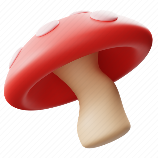 Mushroom, 3d, icon, vegetable, healthy, food 3D illustration - Download on Iconfinder