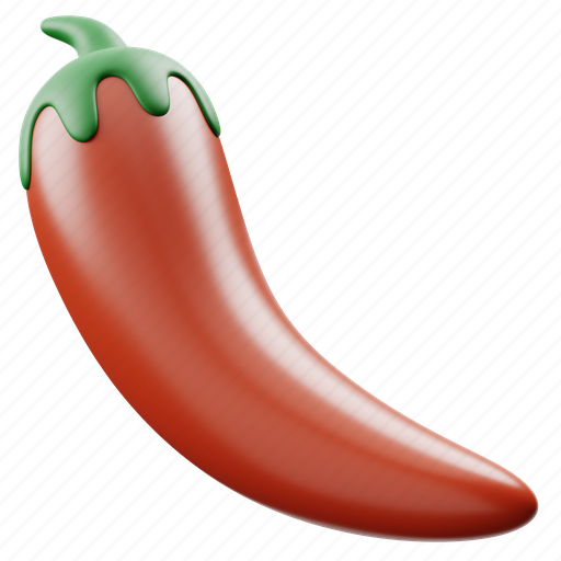 Red, chili, 3d, icon, vegetable, healthy, food 3D illustration - Download on Iconfinder