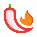 pepper, spicy, hot, burning, flame, vegetable, chili