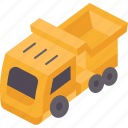 truck, dump, load, transport, construction