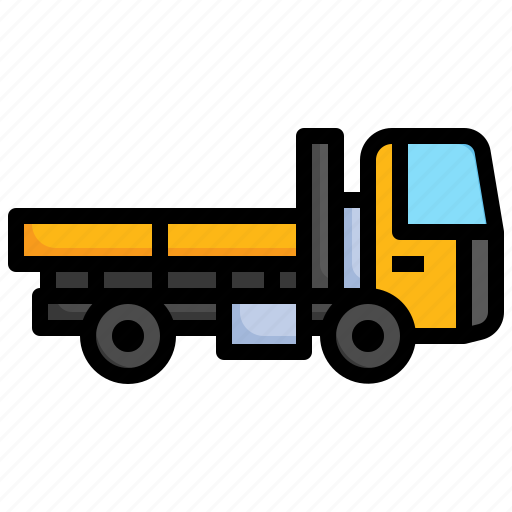 Flatbed, lorry, trailer, transport, truck, vehicle icon - Download on Iconfinder