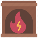 electric, fire, energy, fireplace, home