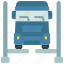 lorry, raised, parts, transport, mechanic 
