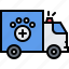 ambulance, transport, car, truck, paw, medical, veterinarian, veterinary, medicine 