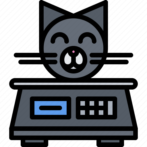 Weighing, scales, cat, medical, veterinarian, veterinary, medicine icon - Download on Iconfinder