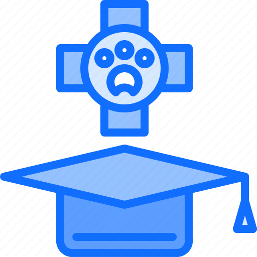 Training, graduate, hat, paw, medical, veterinarian, veterinary icon - Download on Iconfinder
