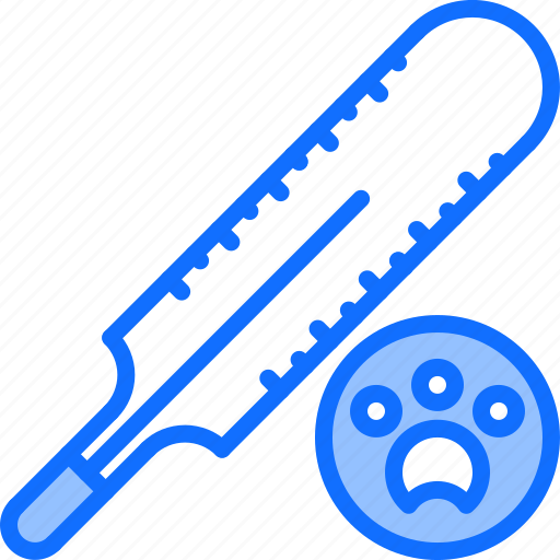 Thermometer, temperature, paw, medical, veterinarian, veterinary, medicine icon - Download on Iconfinder