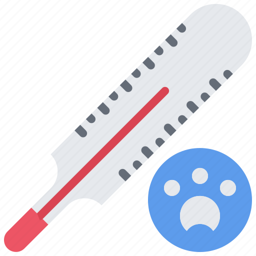 Thermometer, temperature, paw, medical, veterinarian, veterinary, medicine icon - Download on Iconfinder