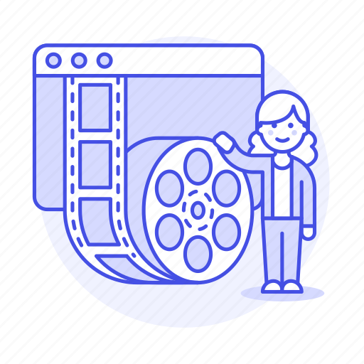 Editor, female, film, media, movie, player, roll icon - Download on Iconfinder