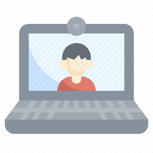 Laptop, video, conference, communications, videocall, computer icon - Download on Iconfinder