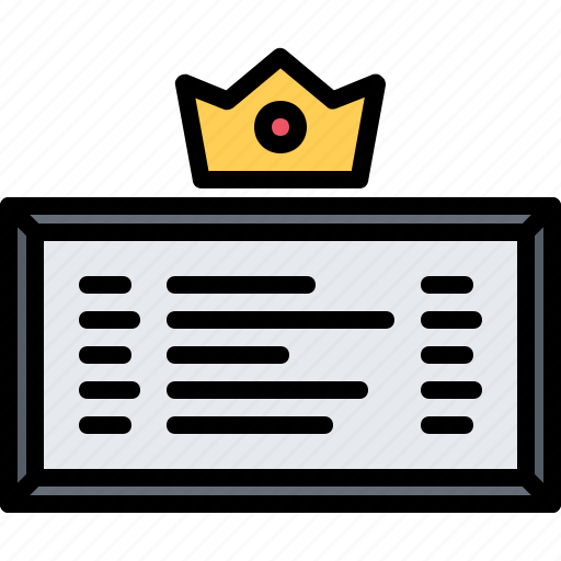 Table, crown, leader, win, game, video icon - Download on Iconfinder
