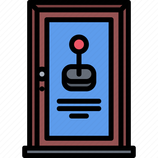 Door, signboard, joystick, game, video icon - Download on Iconfinder
