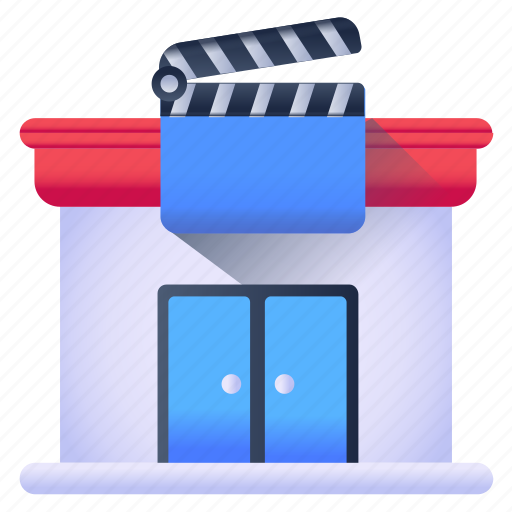 Movie studio, film studio, production studio, cinema building, theatre icon - Download on Iconfinder