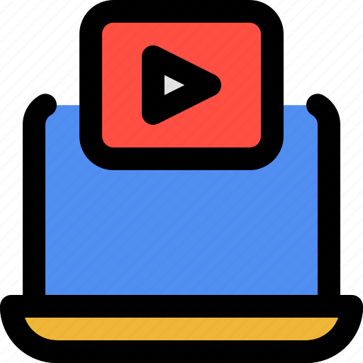 Notebook, laptop, channel, play, video, multimedia, you tube icon - Download on Iconfinder