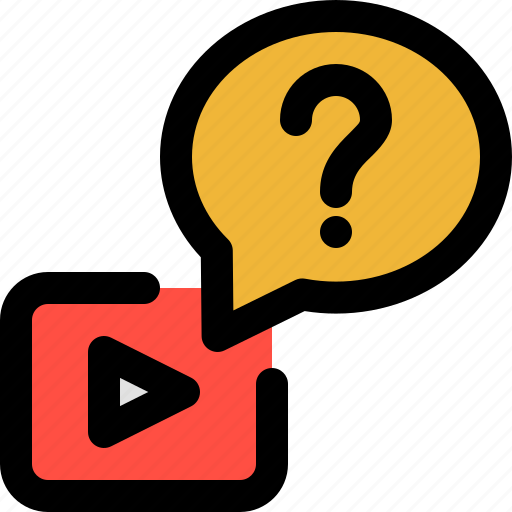 Query, question, channel, play, video, multimedia, you tube icon - Download on Iconfinder