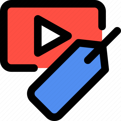 Taging, tag, channel, play, video, multimedia, you tube icon - Download on Iconfinder