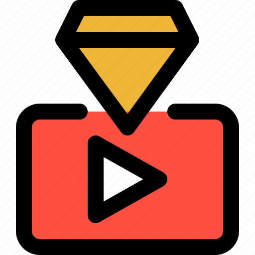 Views, diamond, channel, play, video, multimedia, you tube icon - Download on Iconfinder