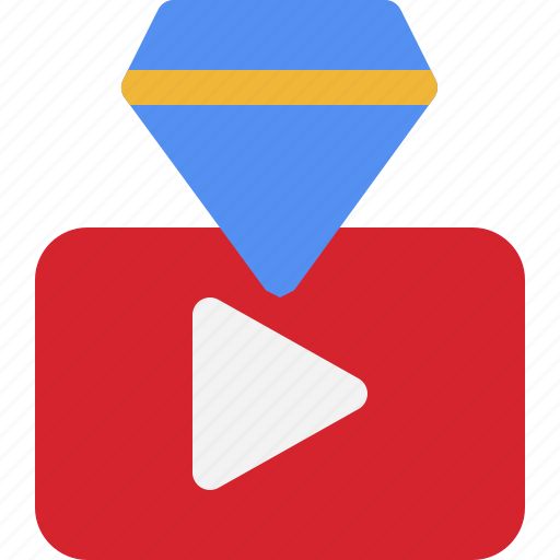 Views, diamond, channel, play, video, multimedia, you tube icon - Download on Iconfinder