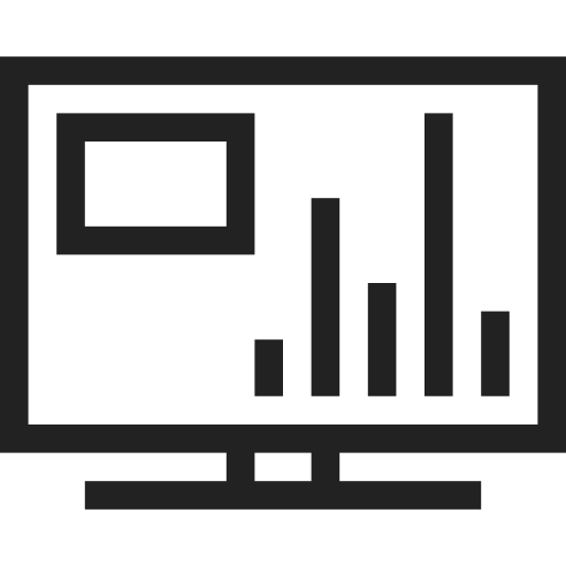 Analitycs, computer, monitor, screen, display, interface, vue icon - Free download
