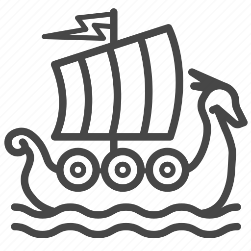 Boat, sail, sea, ship, viking, yawl icon - Download on Iconfinder