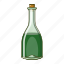 alcohol, beer, bottle, cartoon, cold, glass, green 