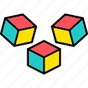 cube, 3d, box, icon