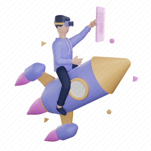 Rocket, people, vr, virtual reality, metaverse, tech icon - Download on Iconfinder