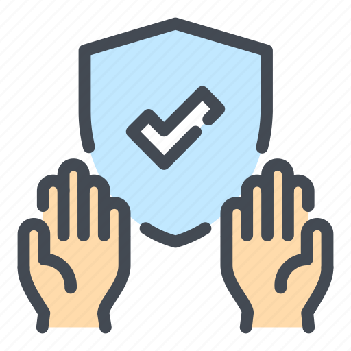 Hand, clean, shield, tick, check, protection, protect icon - Download on Iconfinder